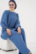 Ayrobin Tunik Pantolon Alt Üst Takım 6712 - İndigo resmi